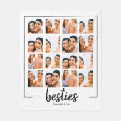 beste vriendin op maat 16 foto collage fleece deken (Voorkant)