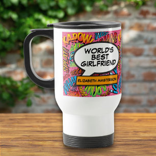 Beste Vriendin Ter Wereld Leuk Moderne Retro Strip Reisbeker