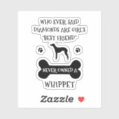 Beste vriendin van Whippet Sticker (Vel)