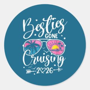 Beste vriendinnen gaan cruisen 2026 Meisjes Ronde Sticker