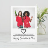 Beste vriendinnen Galentine's Day Feestdagenkaart (Staand voorkant)