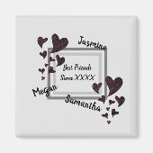 Beste vriendjesvriendschap met Bright Red Heart Magneet (Voorkant)