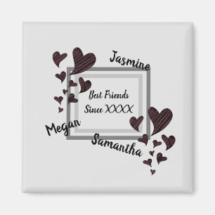 Beste vriendjesvriendschap met Bright Red Heart Magneet