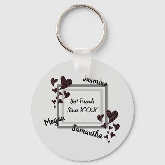 Beste vriendjesvriendschap met Bright Red Heart Sleutelhanger (Voorkant)