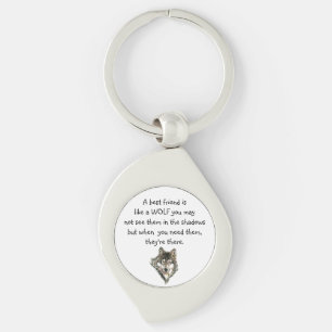 Beste vriendschappelijke Inspirerend Citaat Wolf, Sleutelhanger