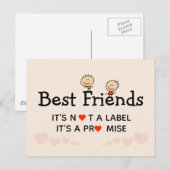 Beste vriendschapsbelofte briefkaart (Voorkant / Achterkant)