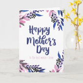 Beste vrouw die ik ken Moederdag kaart (Gele Bloem)