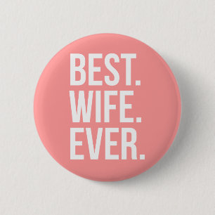 Beste vrouw in moderne witte tekst op roze ronde button 5,7 cm