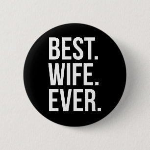 Beste vrouw in moderne witte tekst op zwart ronde button 5,7 cm
