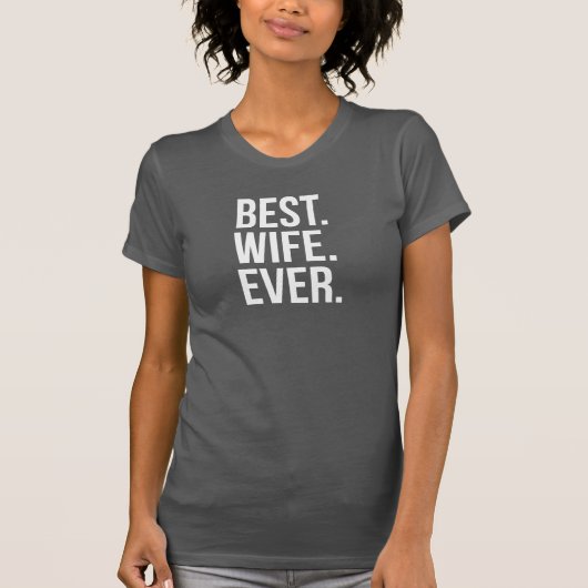 Beste vrouw in moderne witte tekst op zwart t-shirt (Voorkant)