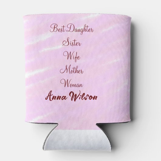 Beste vrouw moeder vrouw dochter voeg naam tekst v blikjeskoeler (Achterkant)