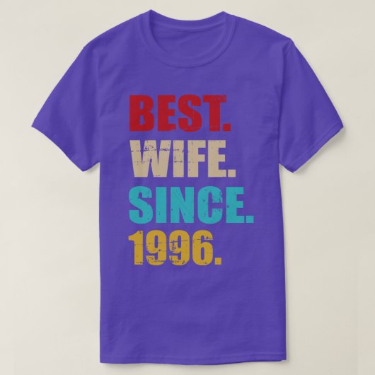 Beste vrouw sinds 1996 Zilveren trouwdag T-shirt (Design voorkant)