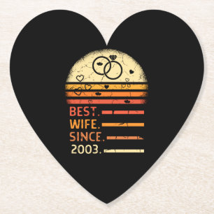 Beste vrouw sinds 2003, retro  moederdag kartonnen onderzetters