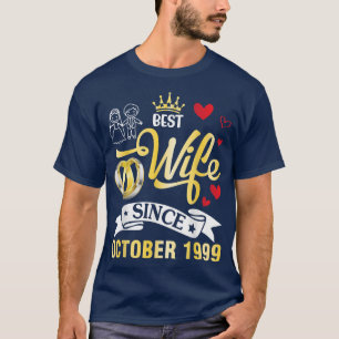 Beste vrouw sinds oktober 1999 Fijne Gehuwde 23 ja T-shirt
