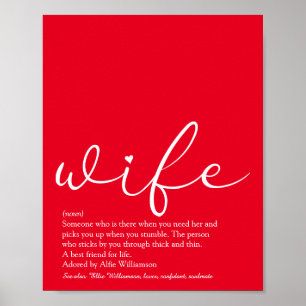 Beste vrouw ter wereld Definitie Chic Schrift Rood Poster