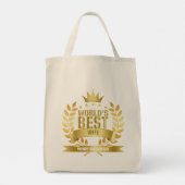 Beste vrouw van de wereld goud tote bag (Achterkant)