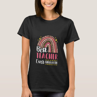 Beste vrouwenleraar ooit kleuter regenboog rug t-shirt