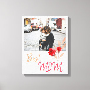 Beste Waterverf Red Roses Moederdag Foto Canvas Afdruk