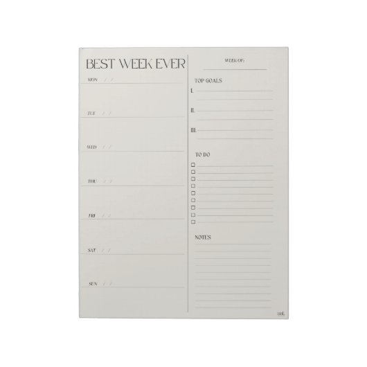 beste weekplanner - MAANDAG START Notitieblok (Gedraaid)