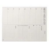 beste weekplanner - ZONDAG START Notitieblok (Voorkant)