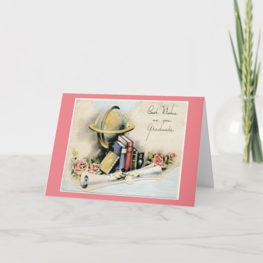 Beste wensen Afstuderen gevouwen Wenskaart Kaart (Voorkant)