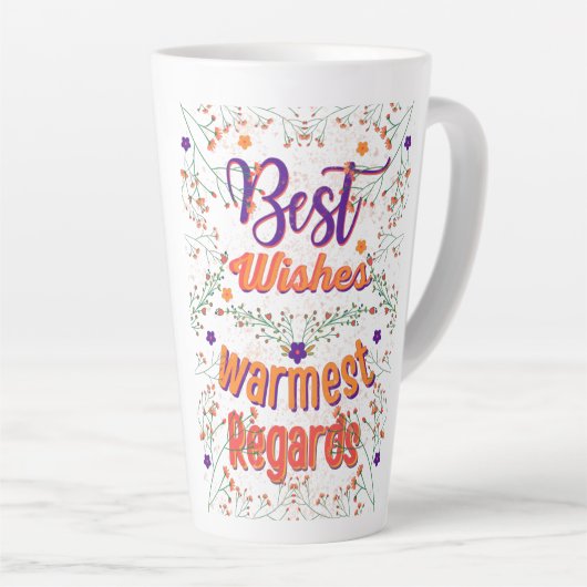 Beste wensen, beste wensen latte mok (Rechterhoek)