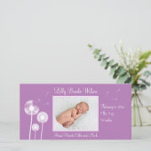 Beste wensen !!! Geboorteaankondiging 2 (paarse) Aankondiging (Staand voorkant)