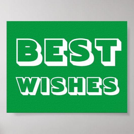 Beste wensen, goed, groen wit poster (Voorkant)