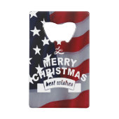 Beste wensen Merry Kerstmis Verenigde Staten Vlag  Kredietkaart Flessenopener (Achterkant)