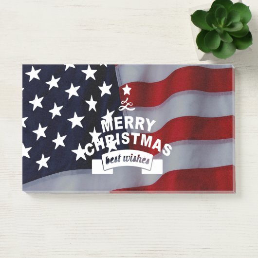 Beste wensen Merry Kerstmis Verenigde Staten Vlag  Post-it® Notes (Kantoor)