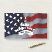 Beste wensen Merry Kerstmis Verenigde Staten Vlag  Post-it® Notes (Op bureau)