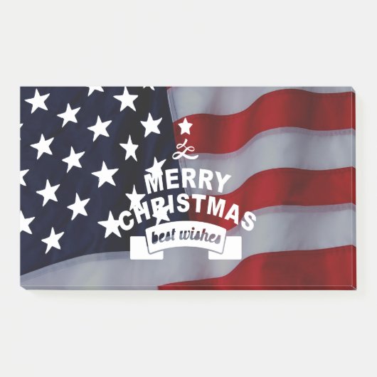 Beste wensen Merry Kerstmis Verenigde Staten Vlag  Post-it® Notes (Voorkant)
