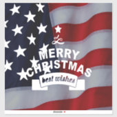 Beste wensen Merry Kerstmis Verenigde Staten Vlag Sticker (Vel)