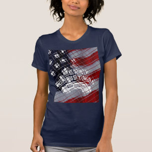 Beste wensen Merry Kerstmis Verenigde Staten Vlag  T-shirt