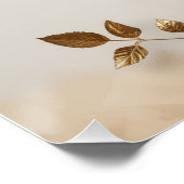 "Beste wensen" met rode rozen en gouden bladeren Perfect Poster (Hoek)