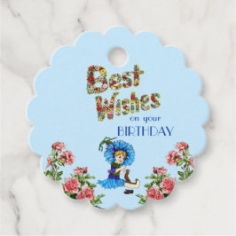 Beste wensen op je verjaardag Wildflower floral Bedankjes Labels