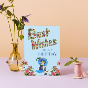Beste wensen op je verjaardag Wildflower floral Kaart