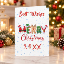 Beste Wensen Prettig Kerstfeest 20XX Vouwkaart