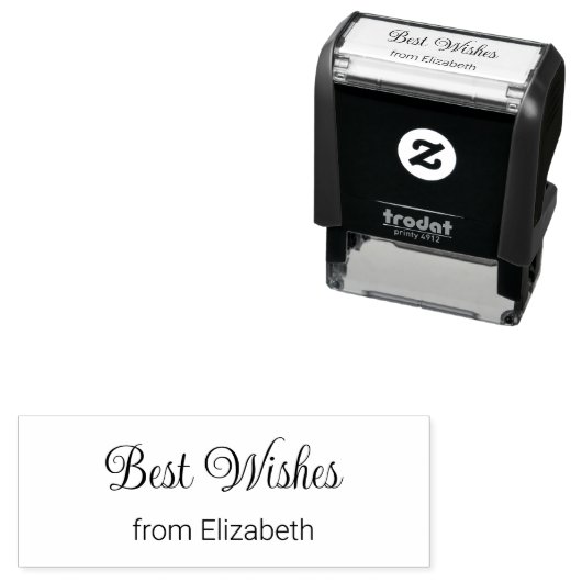 Beste Wensen Script van Uw Naam Zelfinktende Stempel (In situ)