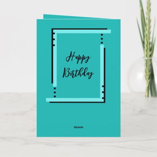 Beste wensen toevoegen foto turkooise verjaardag kaart (Achterkant)