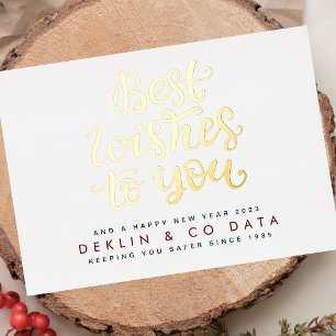 Beste wensen voor jou Gelukkig Nieuwjaar 2025 Gold Folie Feestdagenkaart
