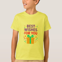 Beste wensen voor u Kinder T-shirt-kleurrijke gesc