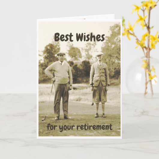 Beste wensen voor Uw Pensionering Grappige Golfing Kaart (Gele Bloem)