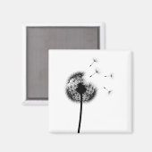 Beste wensen zwarte dandelion Magnet Magneet (Voorkant / Achterkant)
