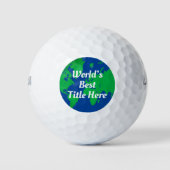 Beste Wereld Aangepaste Titel Script Globe Golfballen (Voorkant)