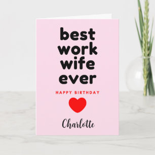 Beste werk Vrouw Happy Birthday Kaart
