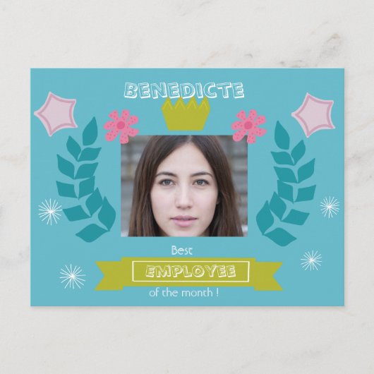 Beste werknemer van de maand - gefeliciteerd - fot briefkaart (Voorkant)