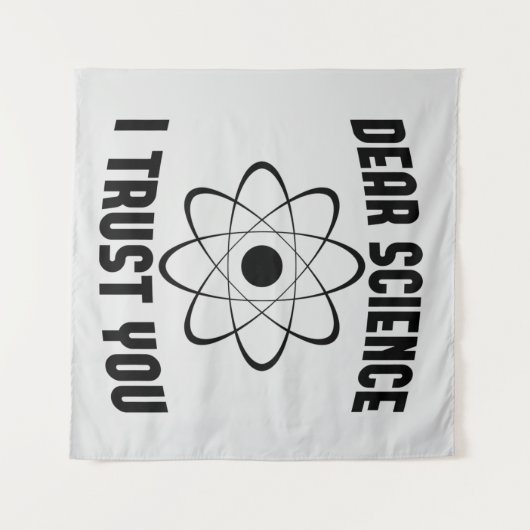 Beste wetenschap, ik vertrouw je, grappige natuurk wandkleed (Voorkant (horizontaal))