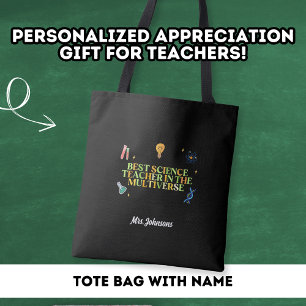 Beste wetenschapsleraar dank je geschenk school op draagtas