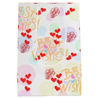 Beste Wishes Wrapping Paper - Hearts & Pastels Gif Medium Cadeauzakje